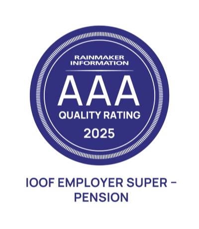 Rainmaker AAA Quality Rating 2025 award for IOOF Employer Super - Pension