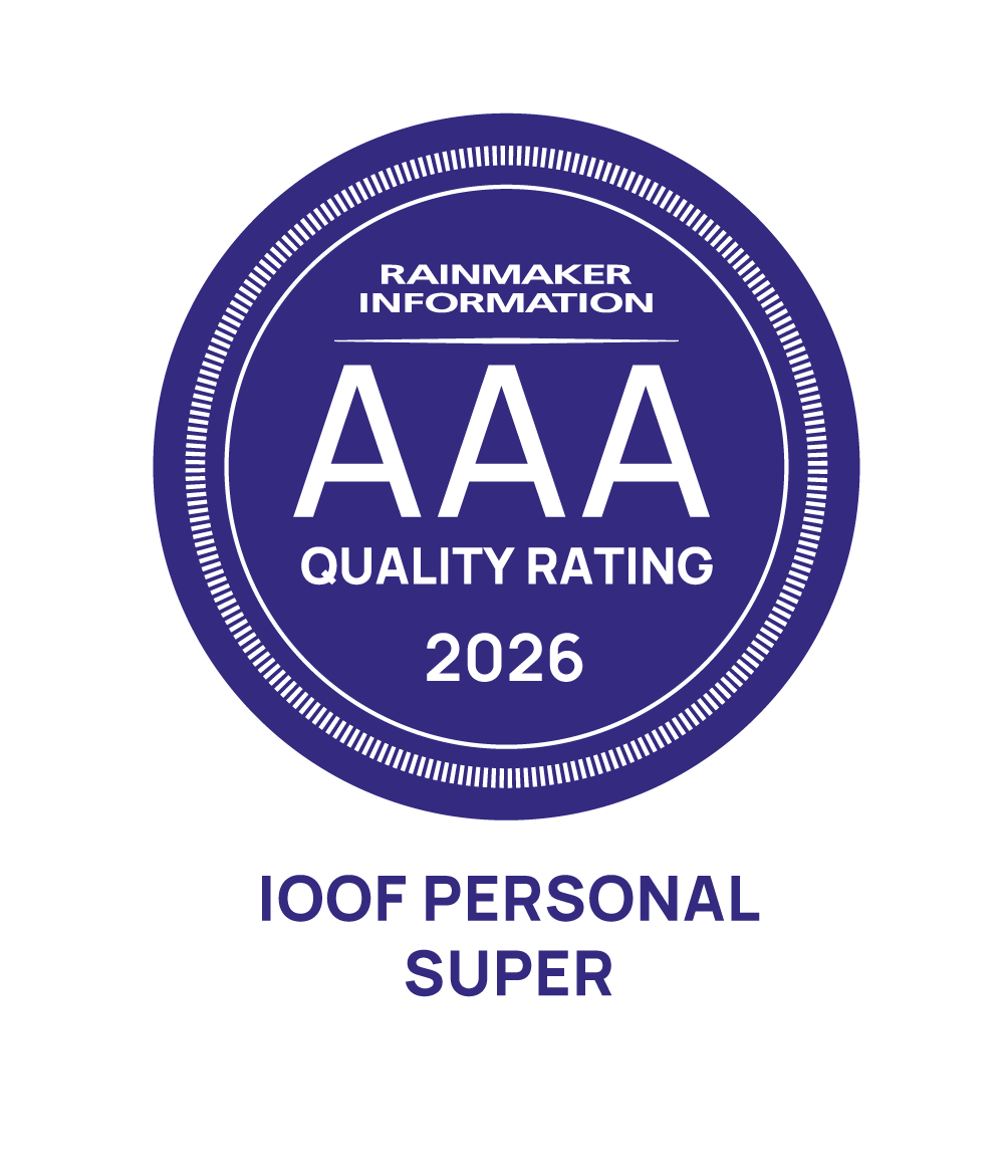 Rainmaker AAA Quality Rating 2026 award for IOOF Personal Super